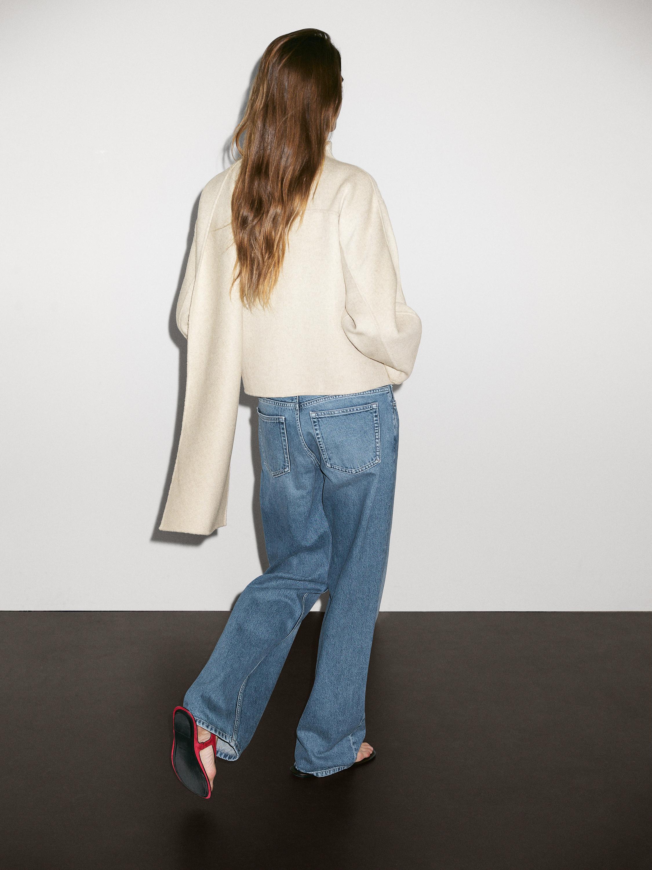 Saskia Jas | Dames Asymmetrische Jas met Sjaaldetail in Wolmix