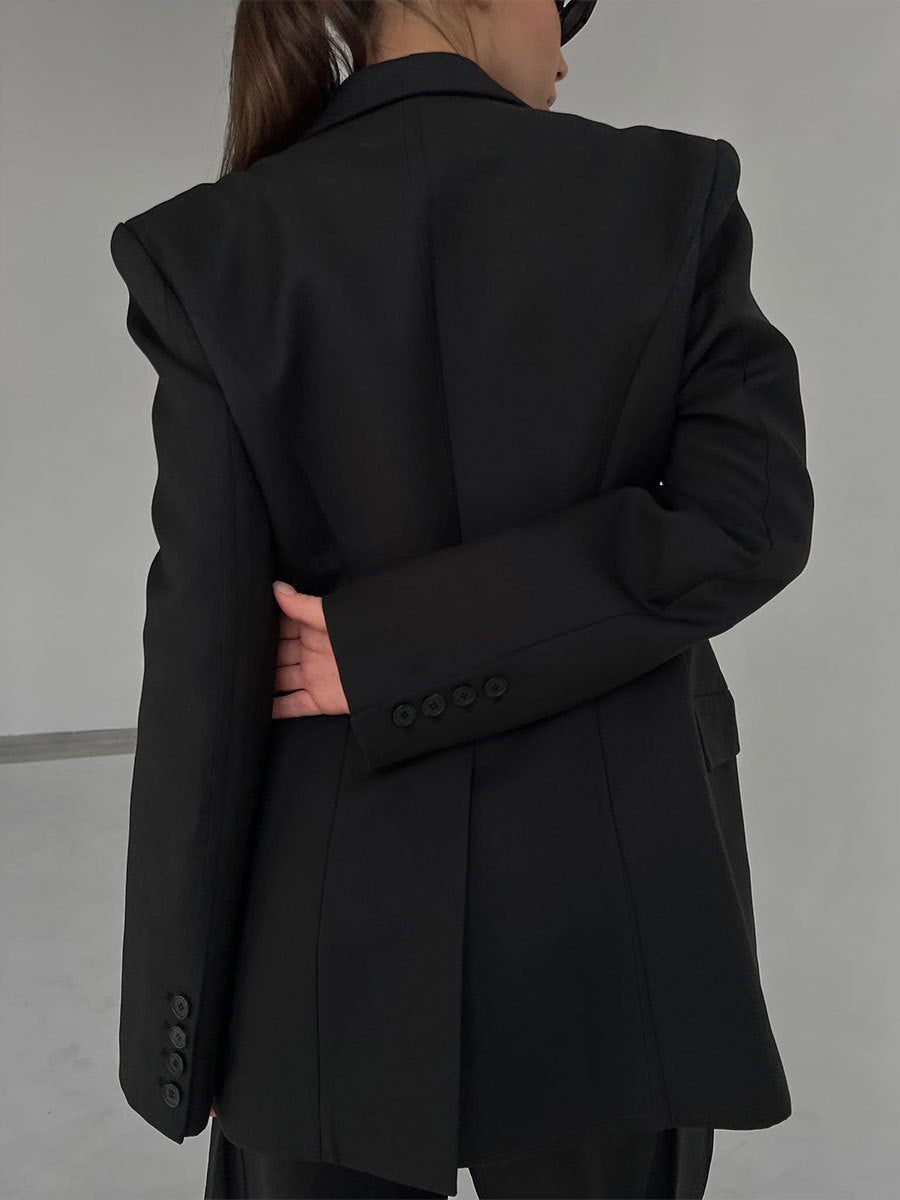 Getailleerde Zwarte Blazer voor Dames