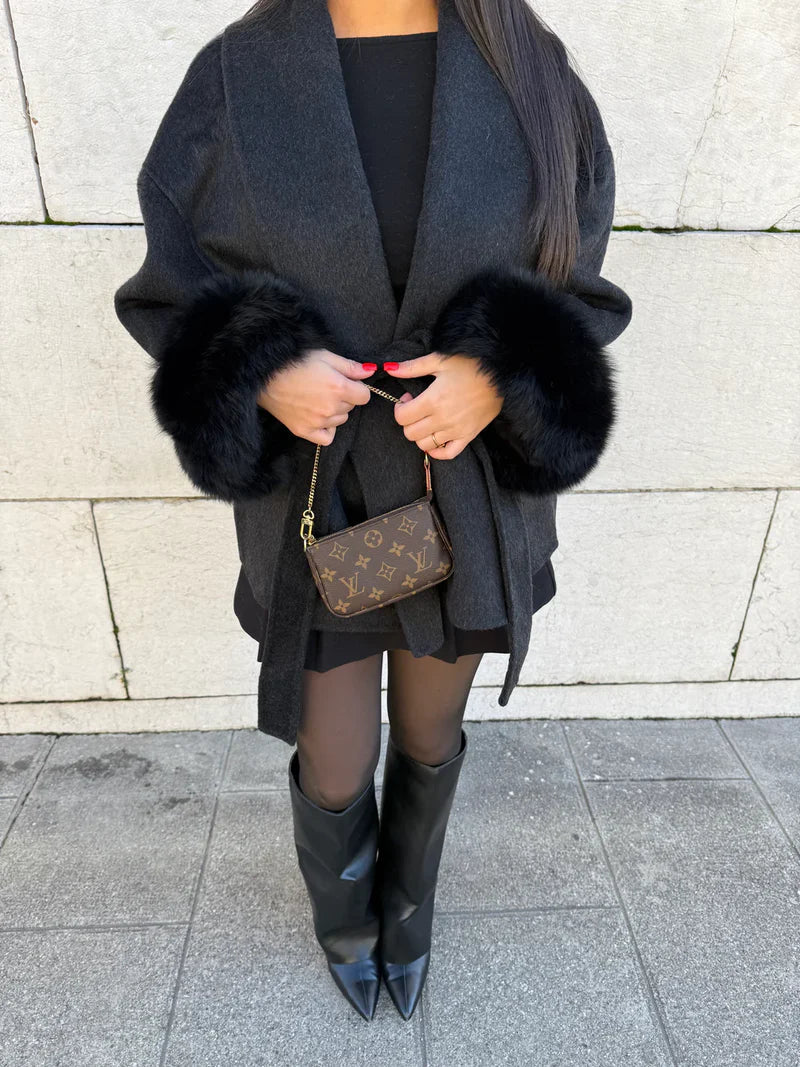 Faya Jas Dames | Dames Winterjas met Faux Fur en Elegante Tailleceintuur