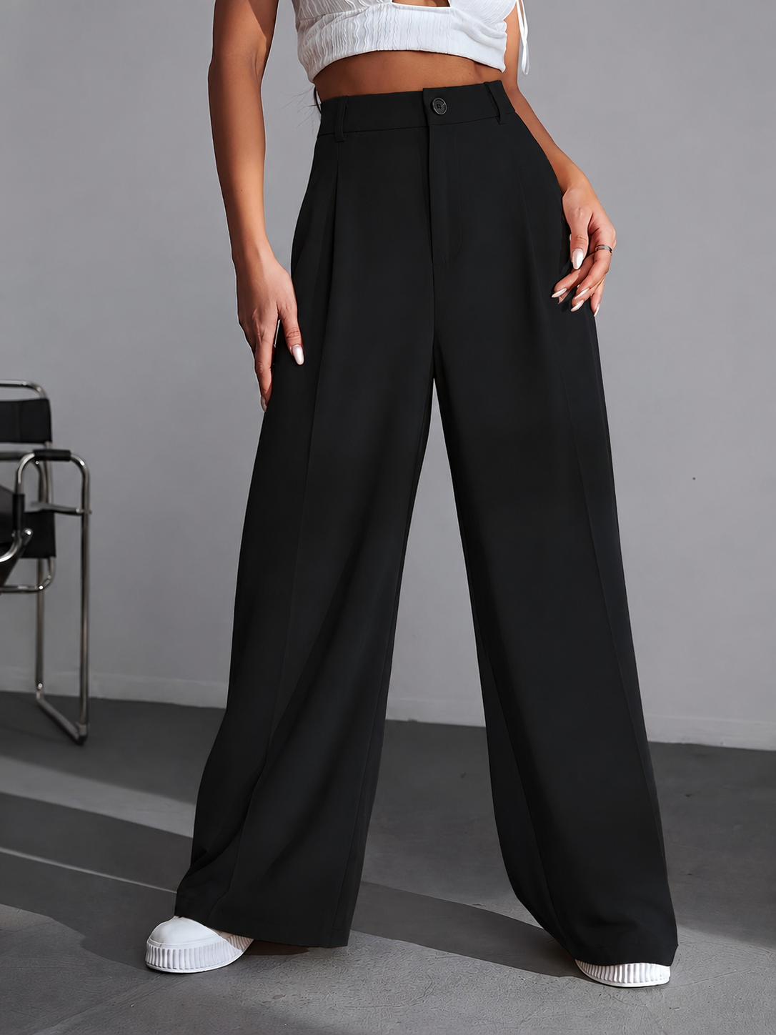 Iara - Hoge Taille Broek Met Wijde Pijpen