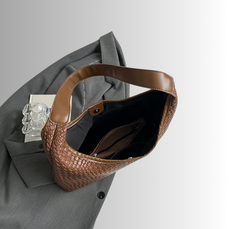 Benita Geweven Tas | Vegan Schoudertas met Pouch