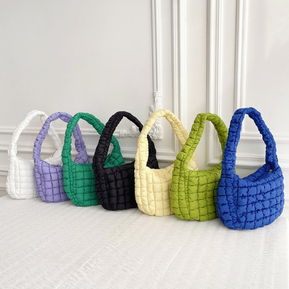 Stijlvolle effen puffer schoudertas voor dames