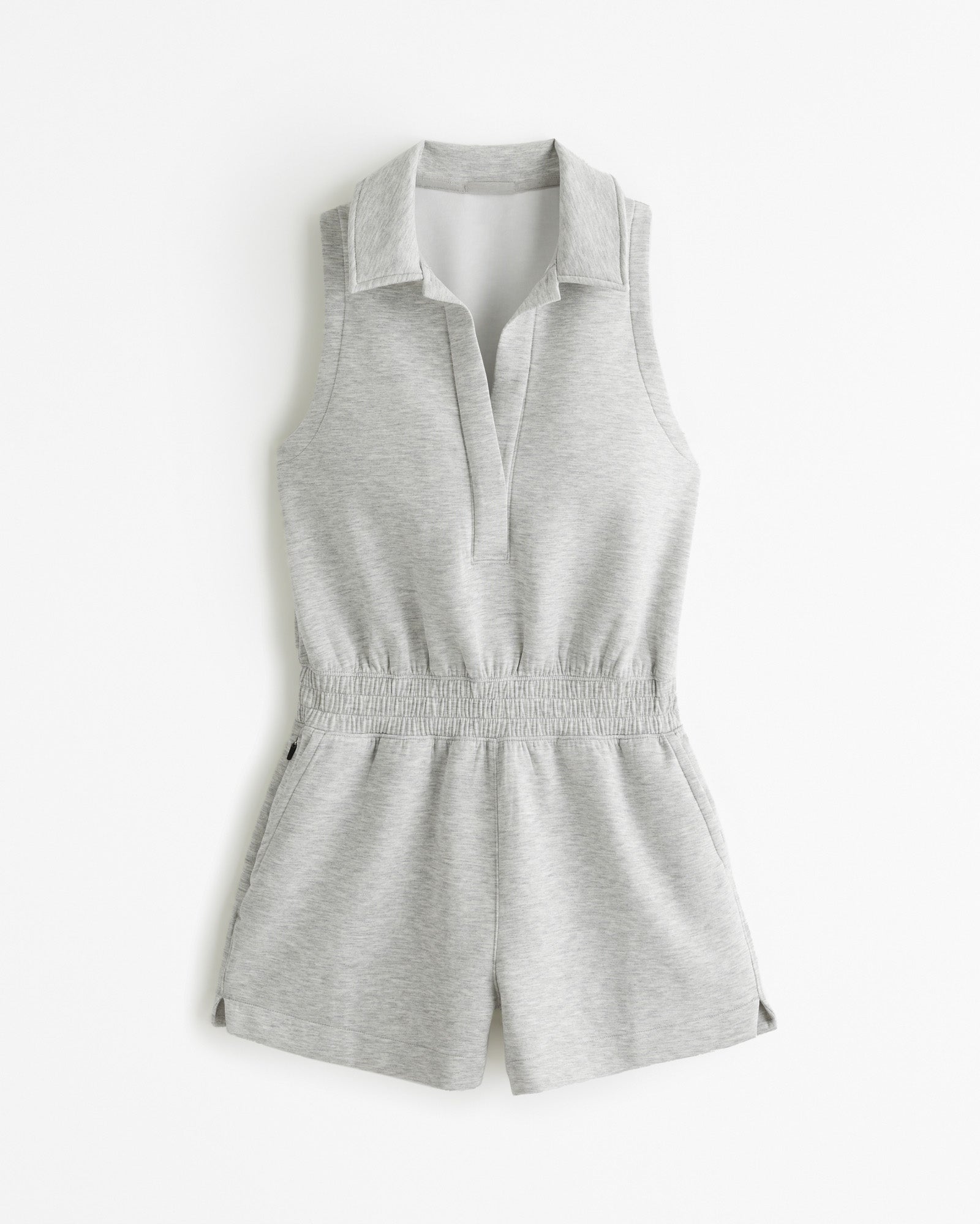 Emke | Dames Knit Polo Romper met Elastische Taille – Sportieve Romper met Polo Kraag