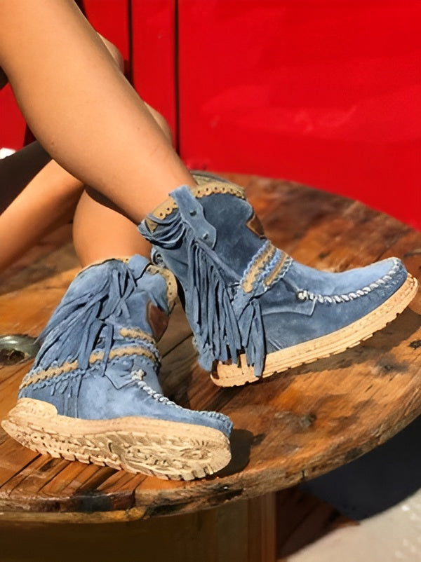 Boho westernlaarzen met franjes