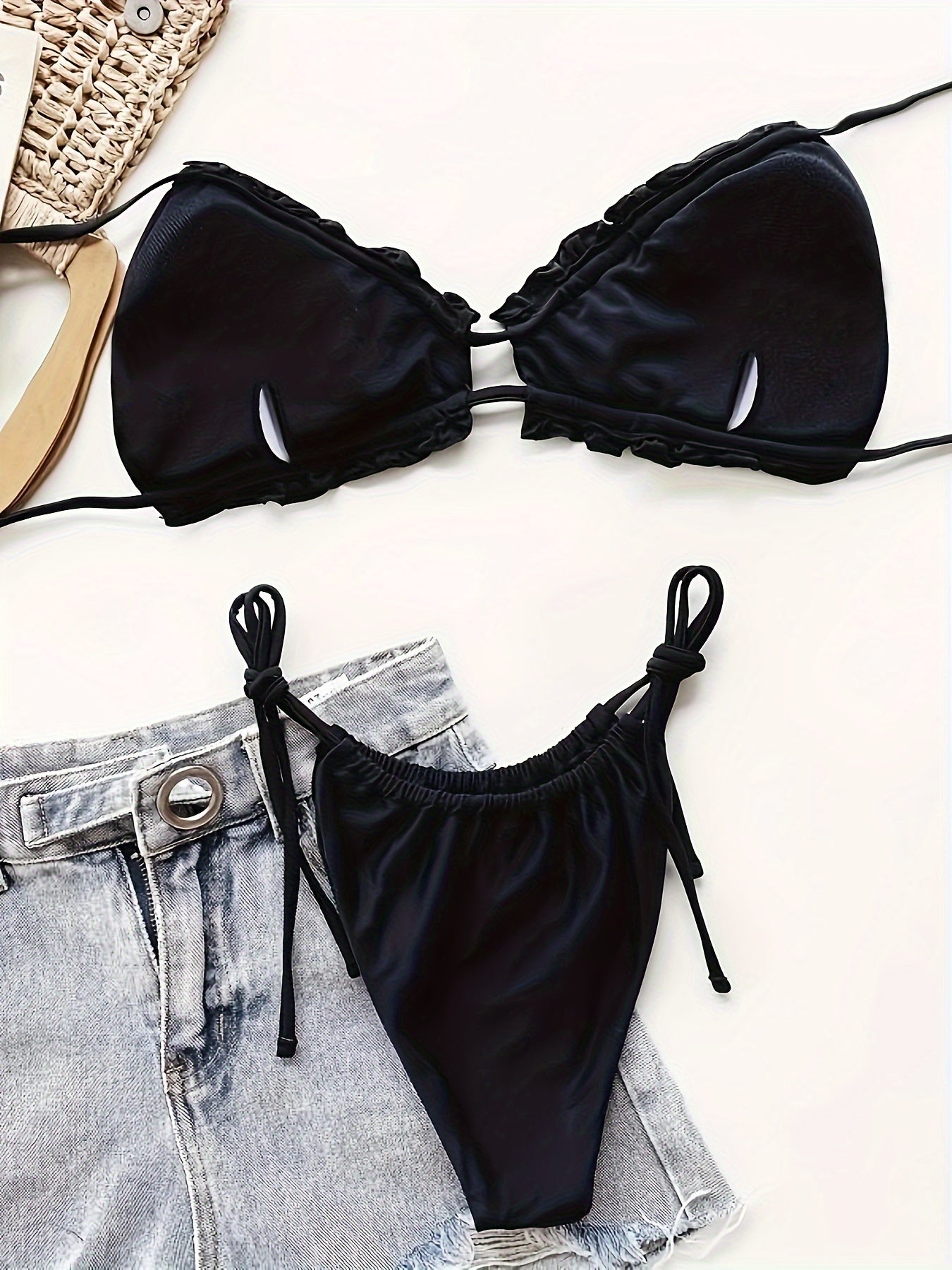 Leonella | Bikini set voor dames met plooi-details en verstelbare pasvorm