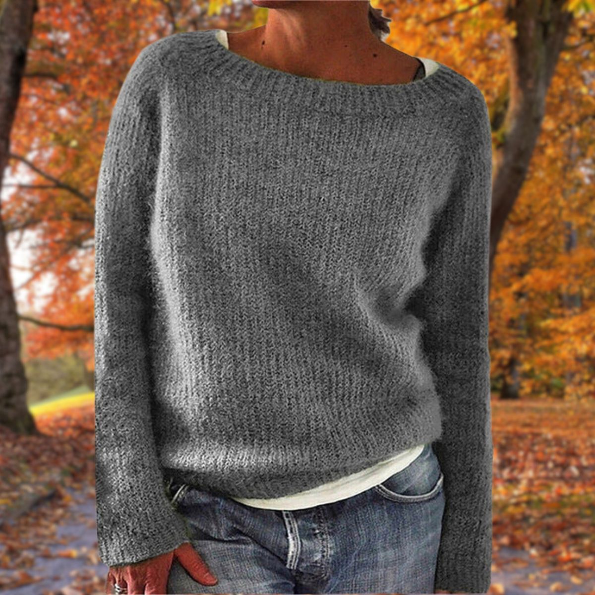 Dames Boothals Gebreide Trui – Lange mouwen, casual pullover voor herfst en winter