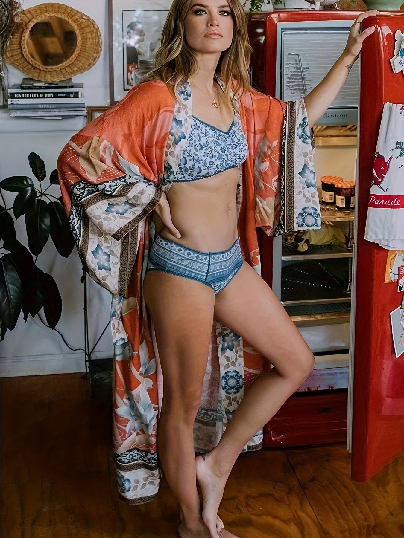 Christa | Dames Kimono met Bloemenprint en Strikceintuur – Luchtig & Feminine