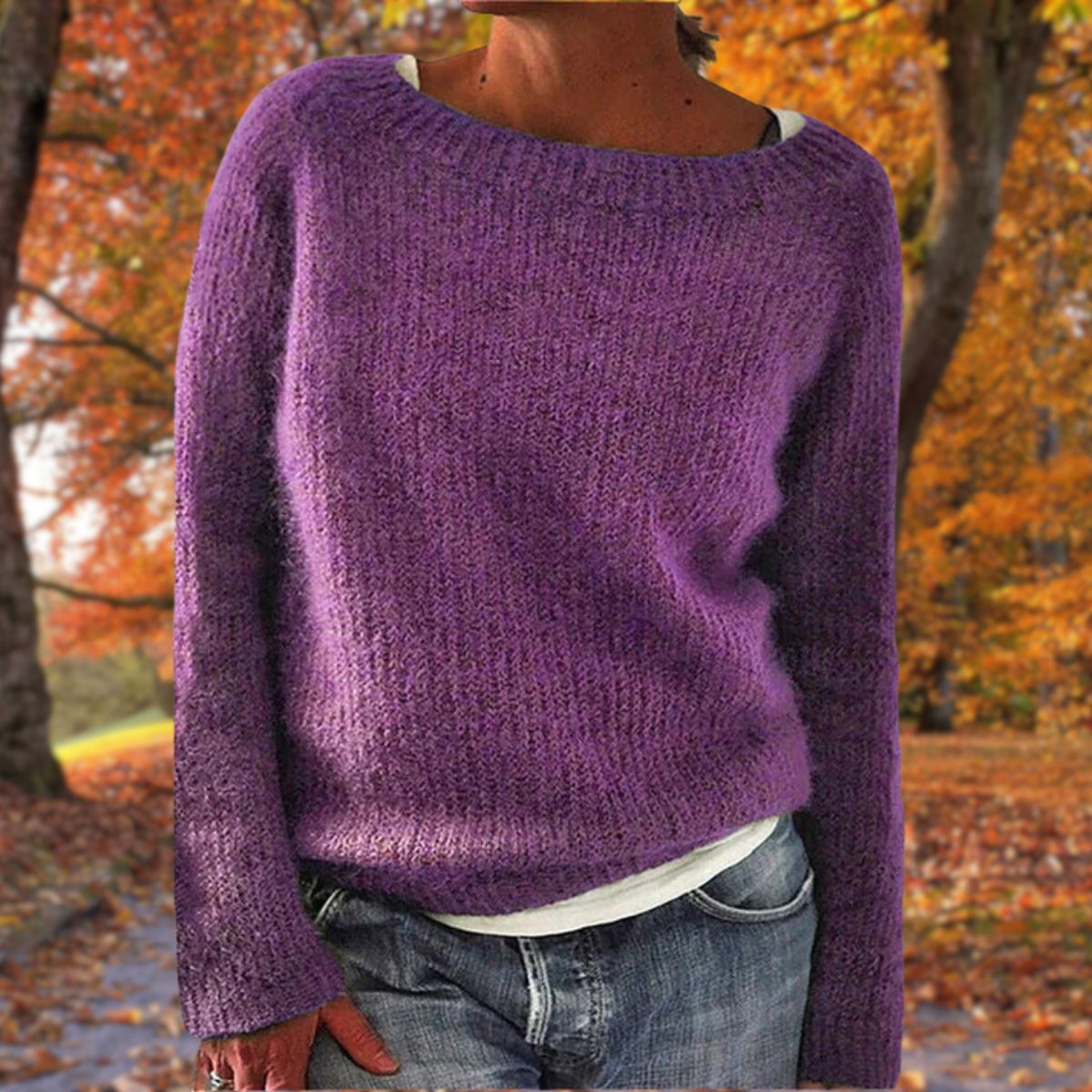 Dames Boothals Gebreide Trui – Lange mouwen, casual pullover voor herfst en winter