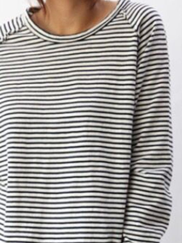 Dames Top – Elegante Lange Mouwen – Gestreept Ademend en Tijdloos Design