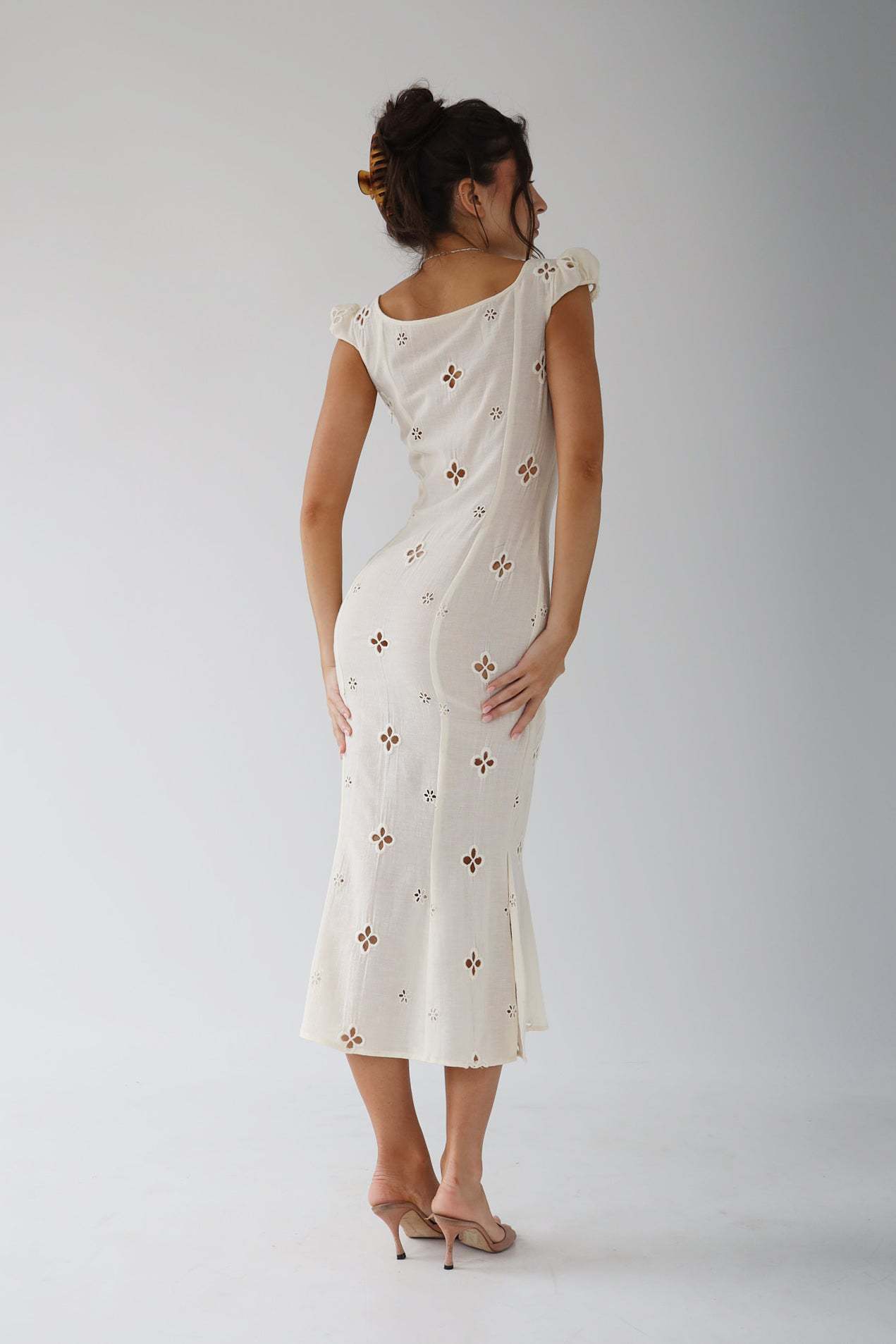 Isla - Vintage Geborduurde Midi-jurk voor Dames