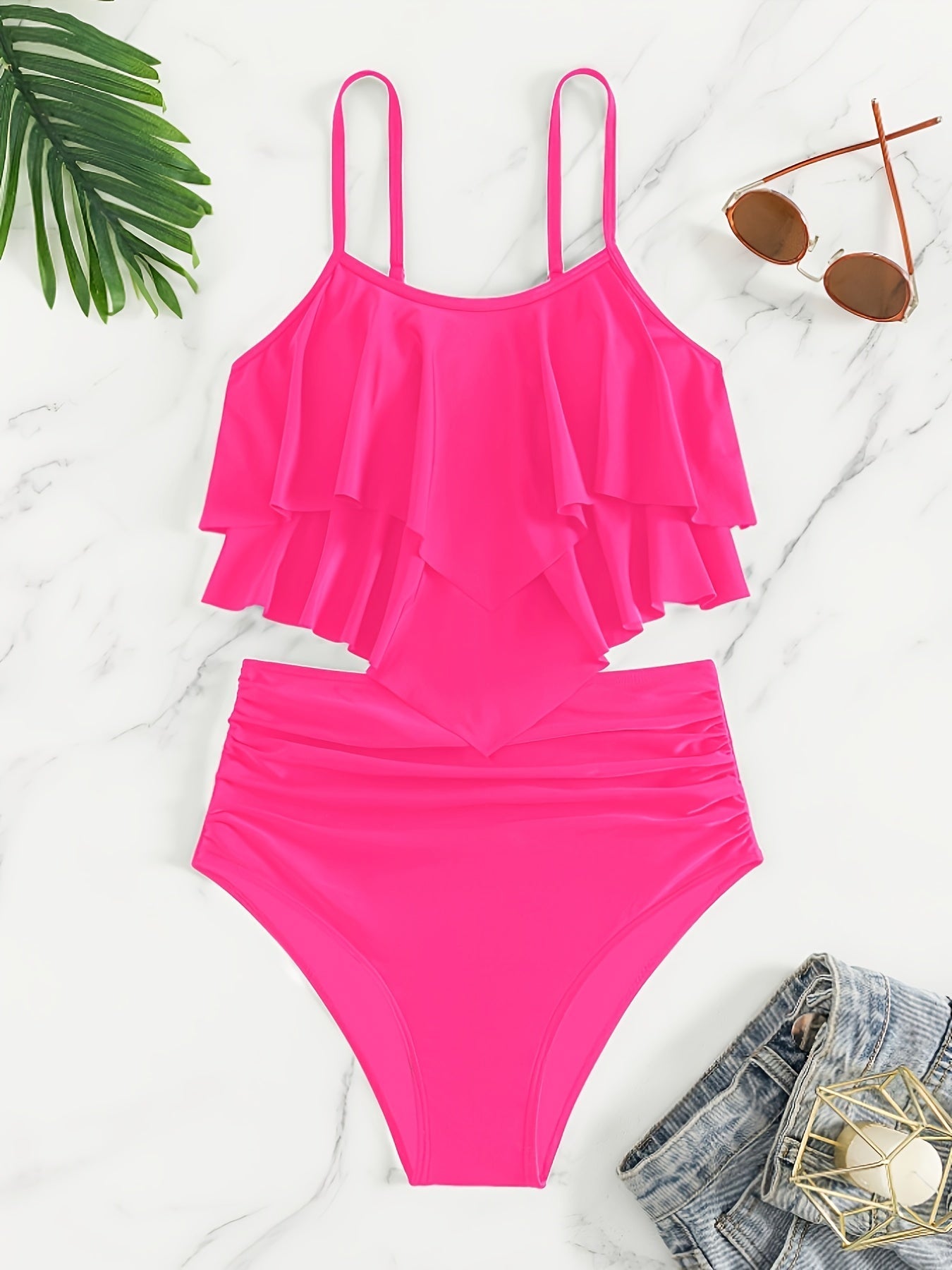 Gerimpelde gelaagde bikini voor dames