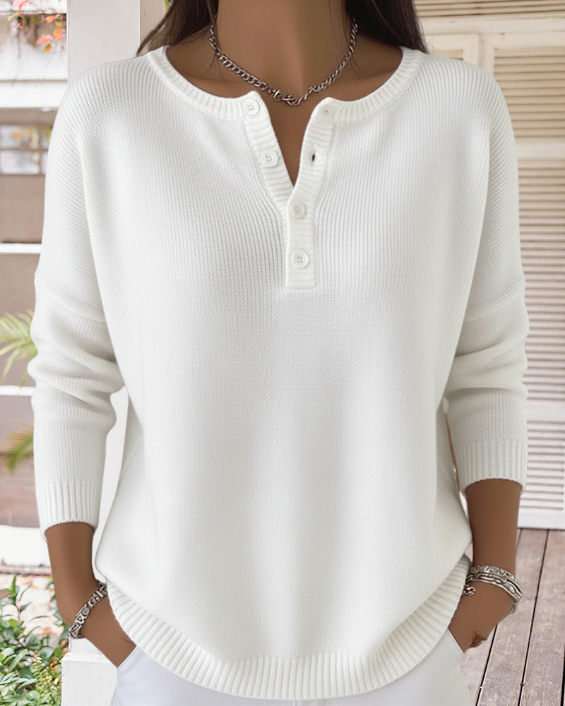 Dames Effen Gebreid Vest met Lange Mouwen – Zwart, Casual Cardigan voor Herfst en Winter