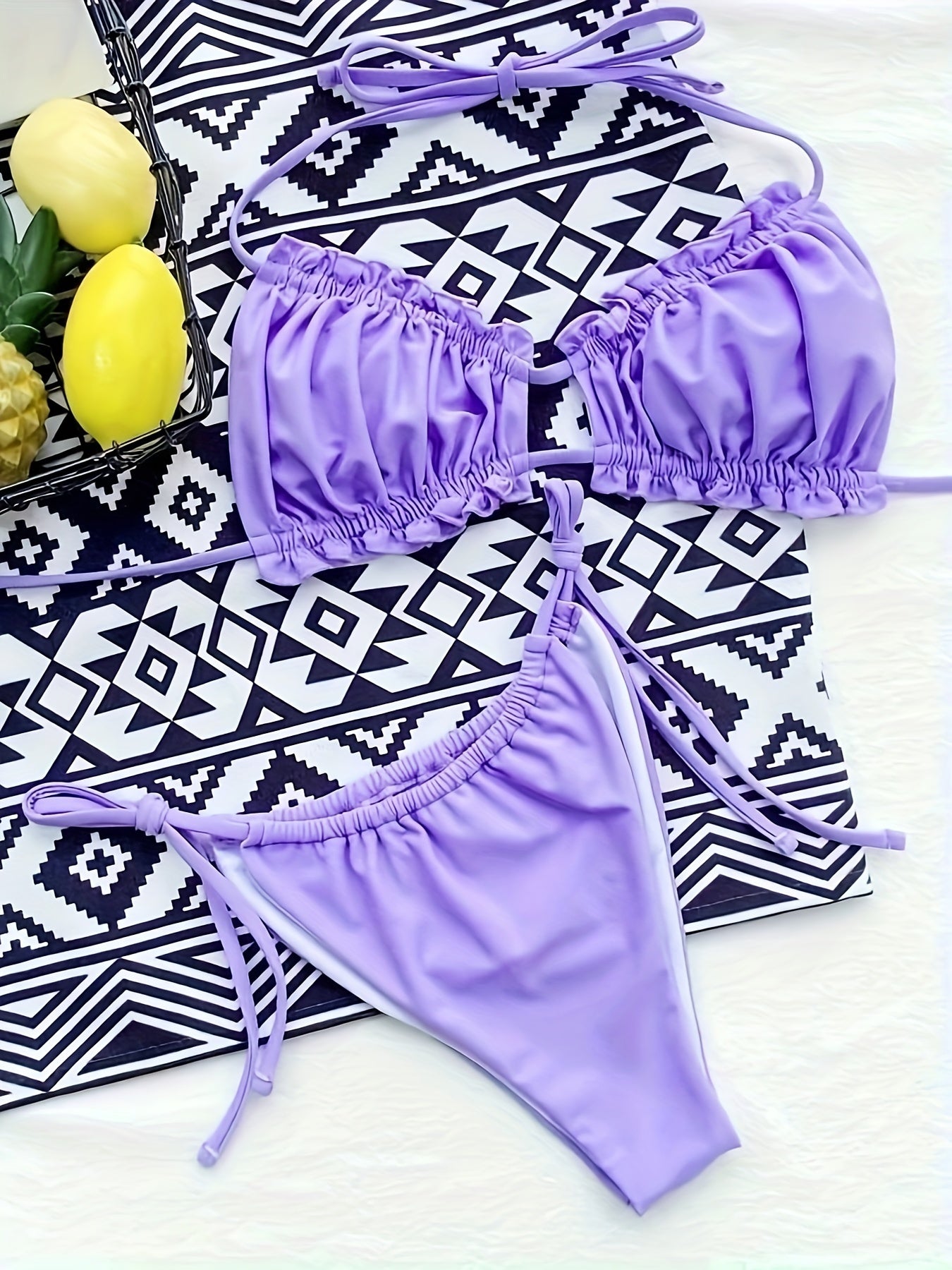 Leonella | Bikini set voor dames met plooi-details en verstelbare pasvorm