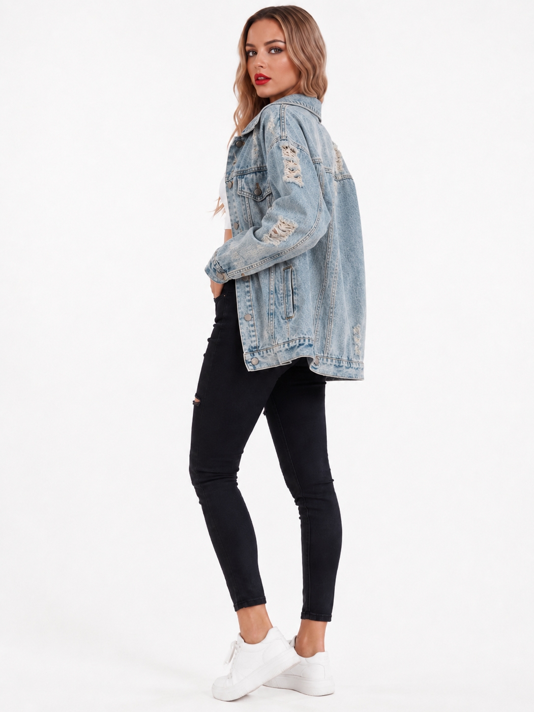 Hillary - Oversized Spijkerjack Met Vintage Look
