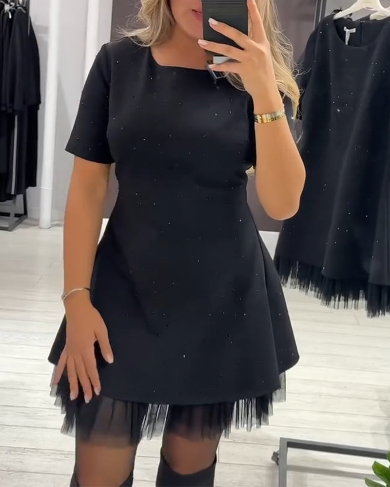 Feestjurk voor dames - Patchwork, casual voor avondkleding