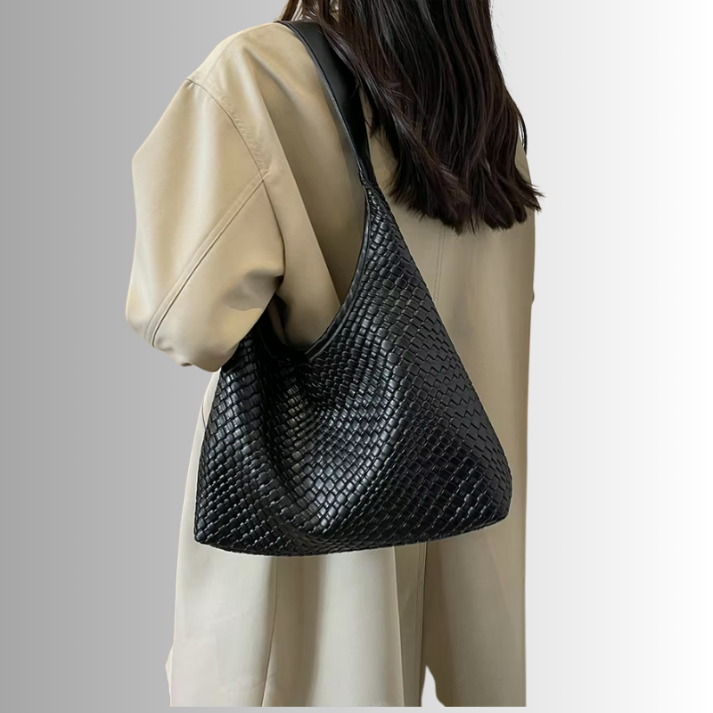 Benita Geweven Tas | Vegan Schoudertas met Pouch