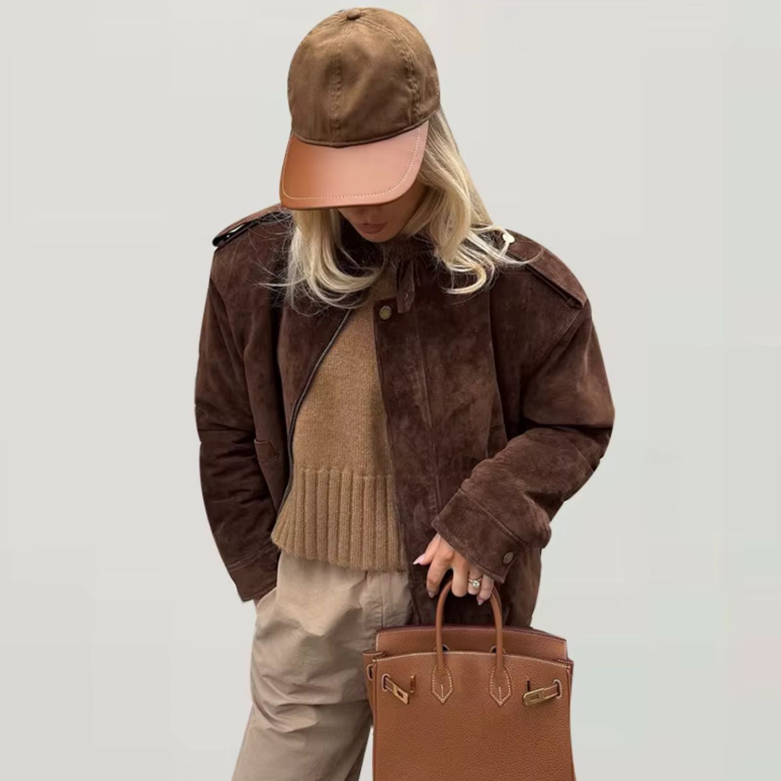 Aïsha oversized suede jacket | Dames jas van luxe suède met vintage flair