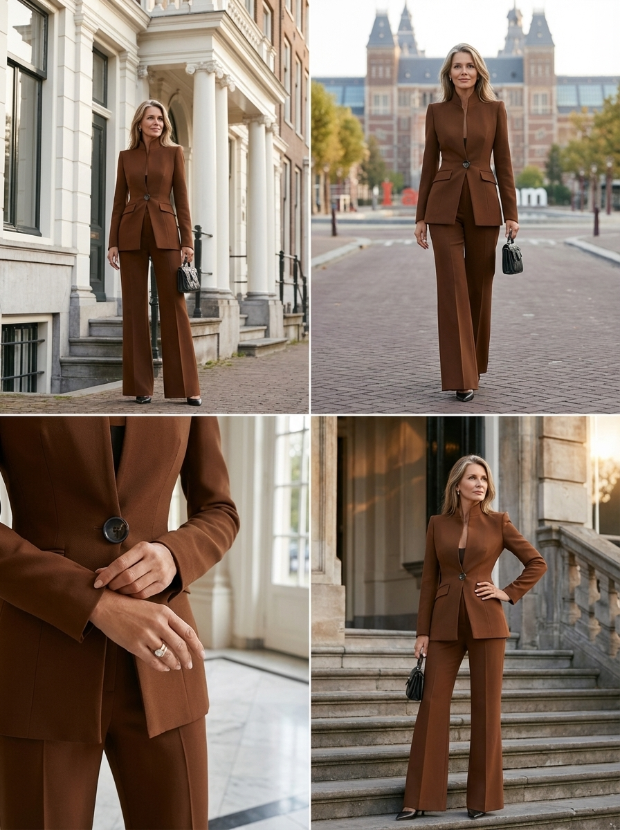 Dames Elegant Pak – Vrouwelijke Pasvorm, Geschikt voor Werk en Formele Gelegenheden
