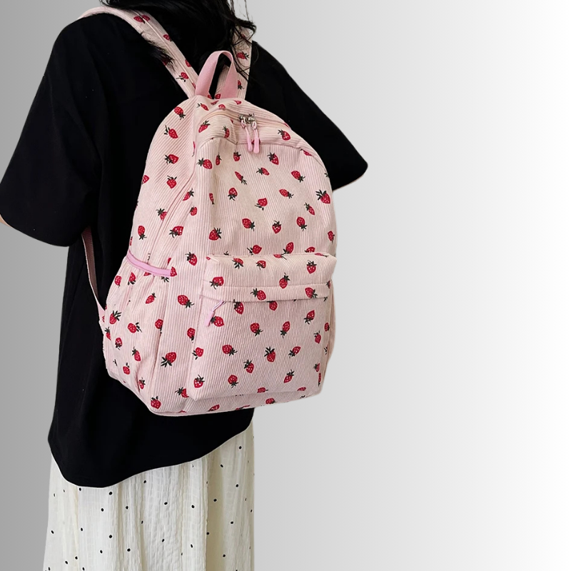 Tyra | Rugzak met aardbeienprint