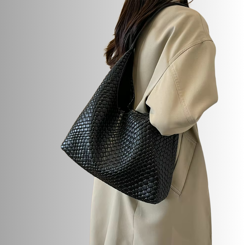 Benita Geweven Tas | Vegan Schoudertas met Pouch