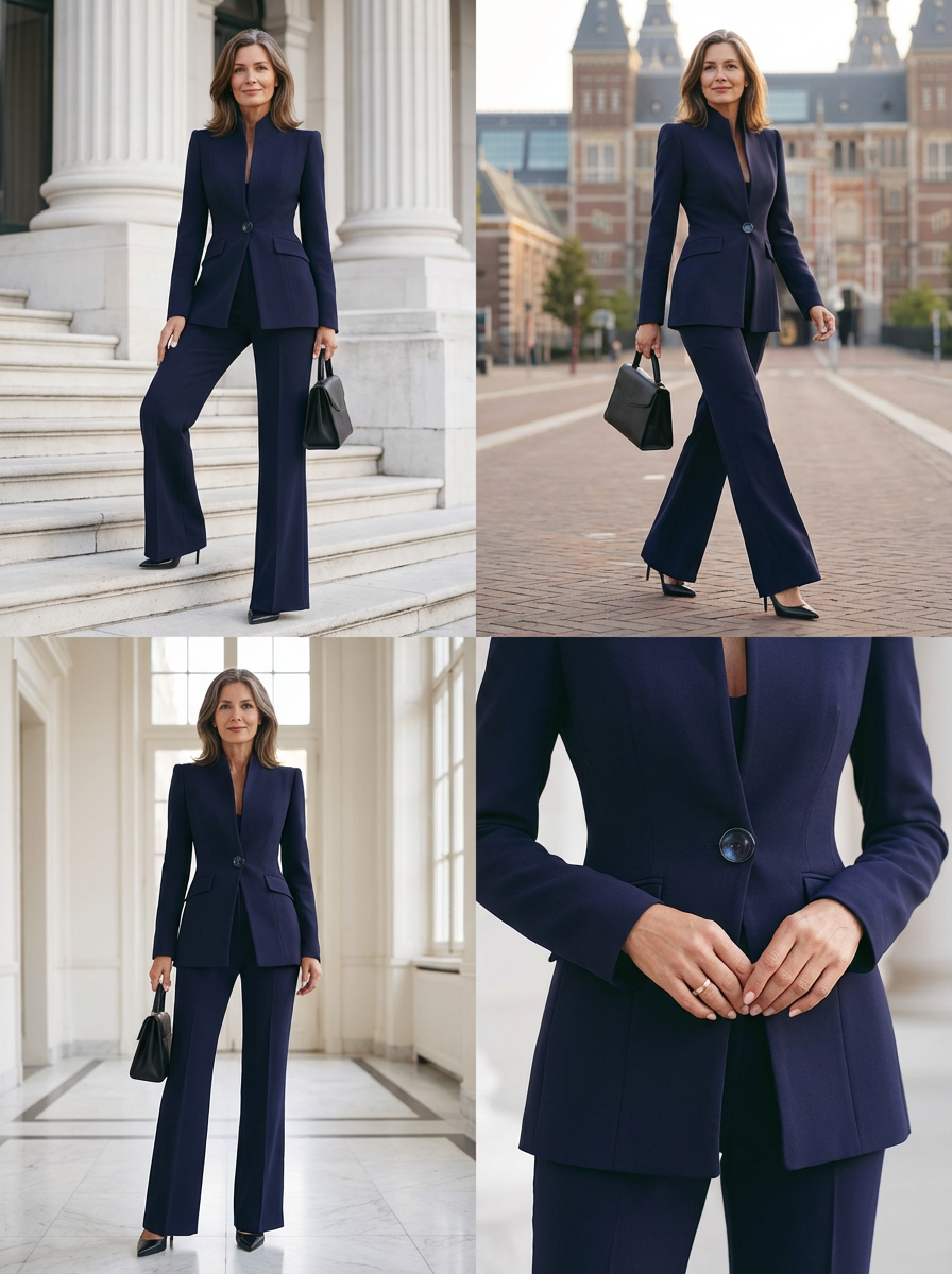 Dames Elegant Pak – Vrouwelijke Pasvorm, Geschikt voor Werk en Formele Gelegenheden