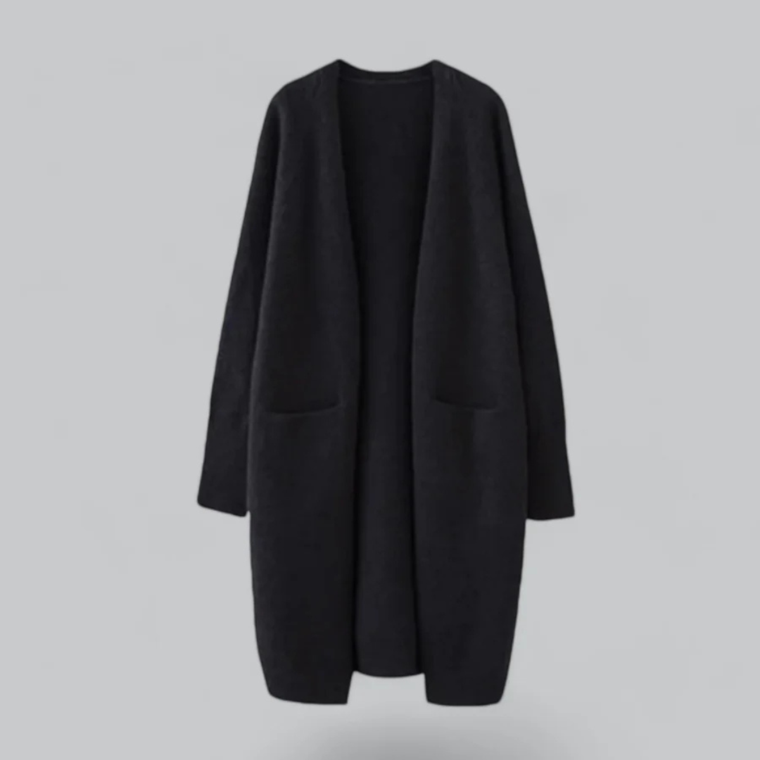Dames lange losvallende gebreide cardigan met open voorkant – casual voor herfst en winter
