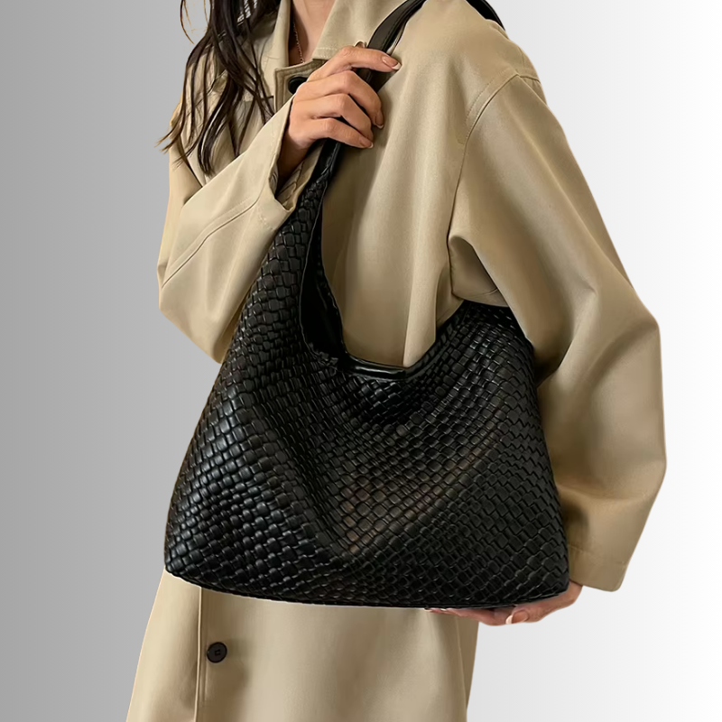 Benita Geweven Tas | Vegan Schoudertas met Pouch
