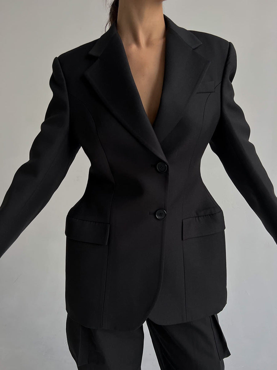 Getailleerde Zwarte Blazer voor Dames