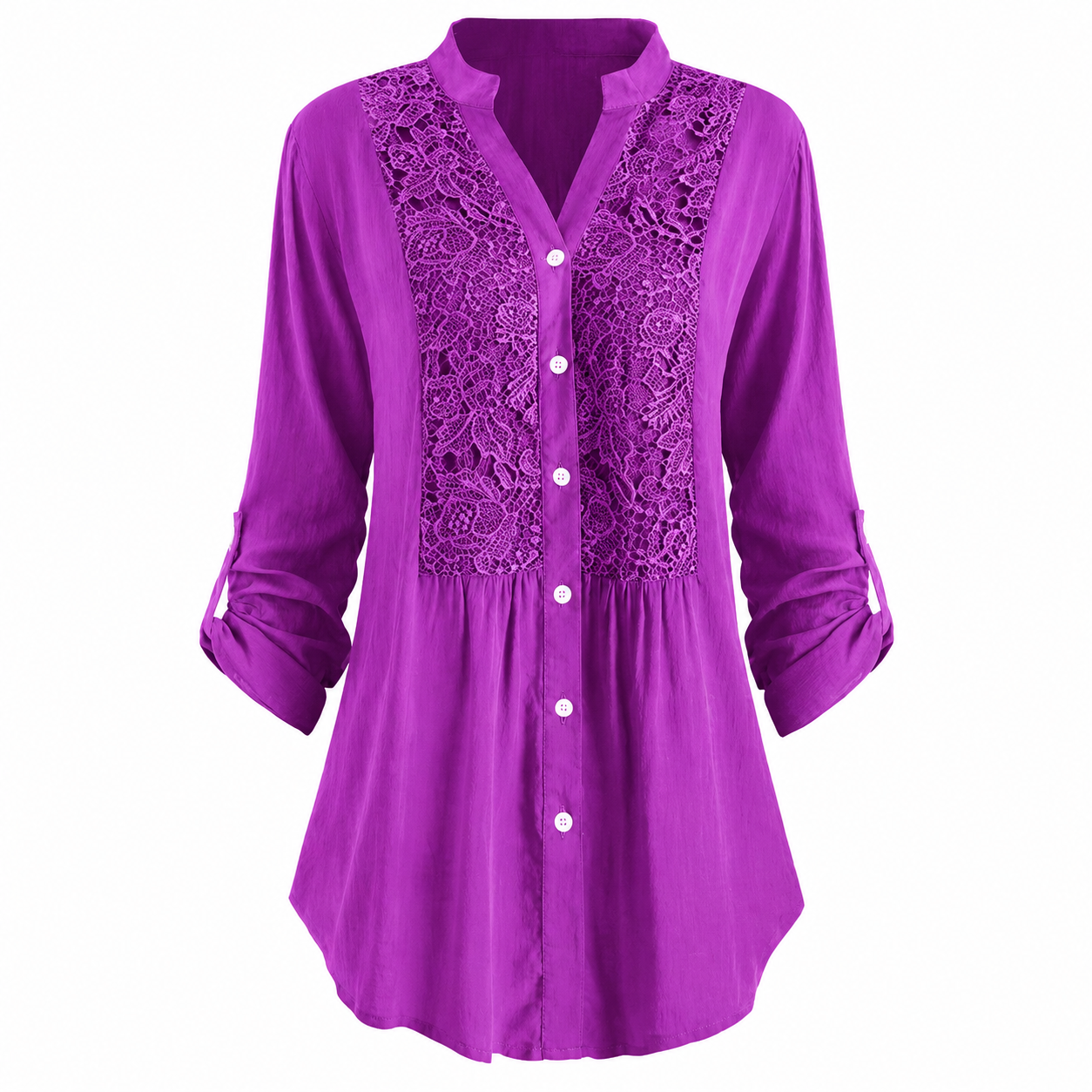 Dames Getailleerde Blouse – Met Kantdetail, Geschikt voor Werk en Dagelijks Gebruik