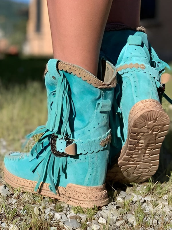 Boho westernlaarzen met franjes