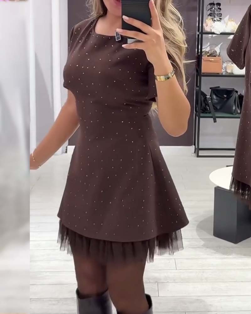 Feestjurk voor dames - Patchwork, casual voor avondkleding