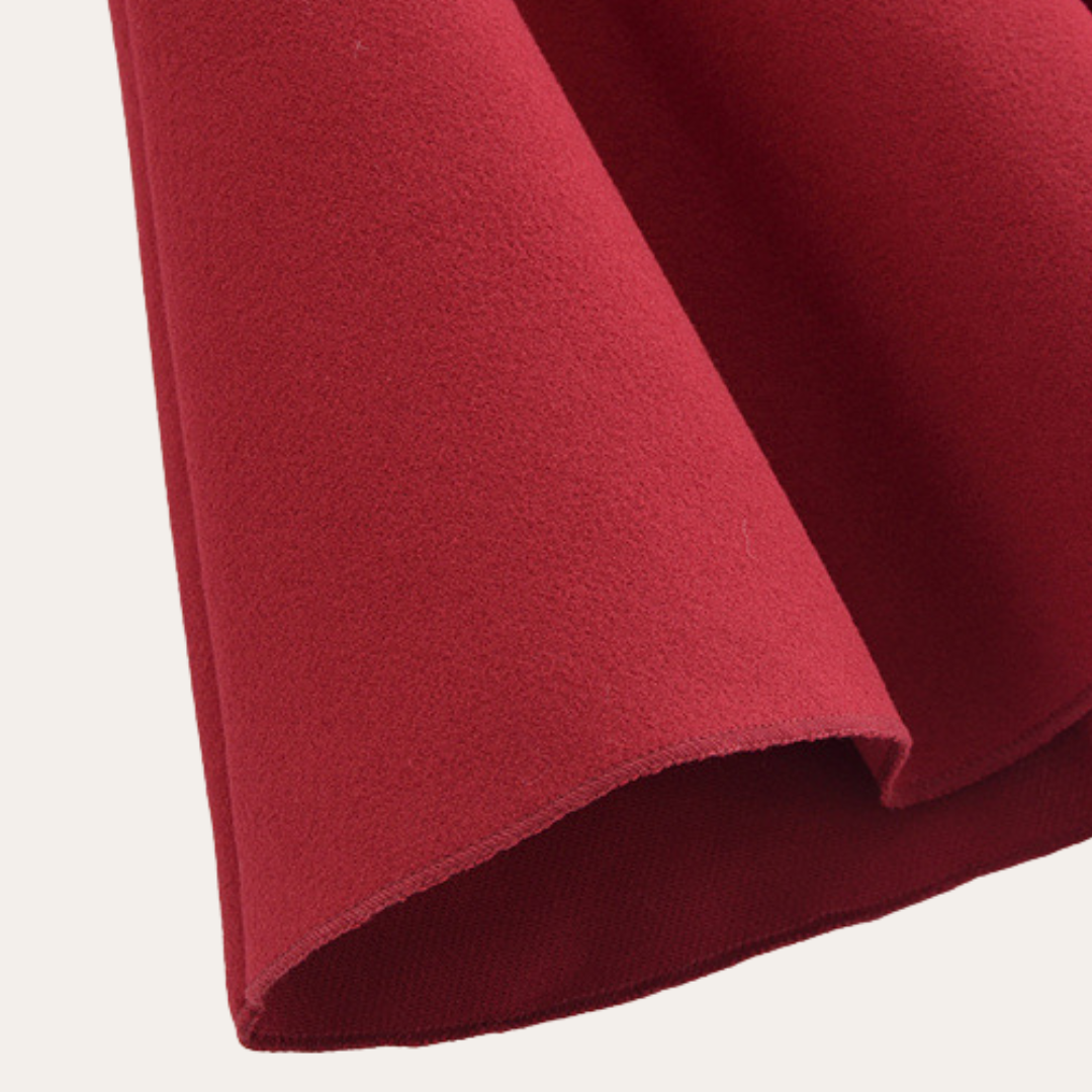 Dames Wollen Cape Mantel – Effen, Casual voor Herfst en Winter