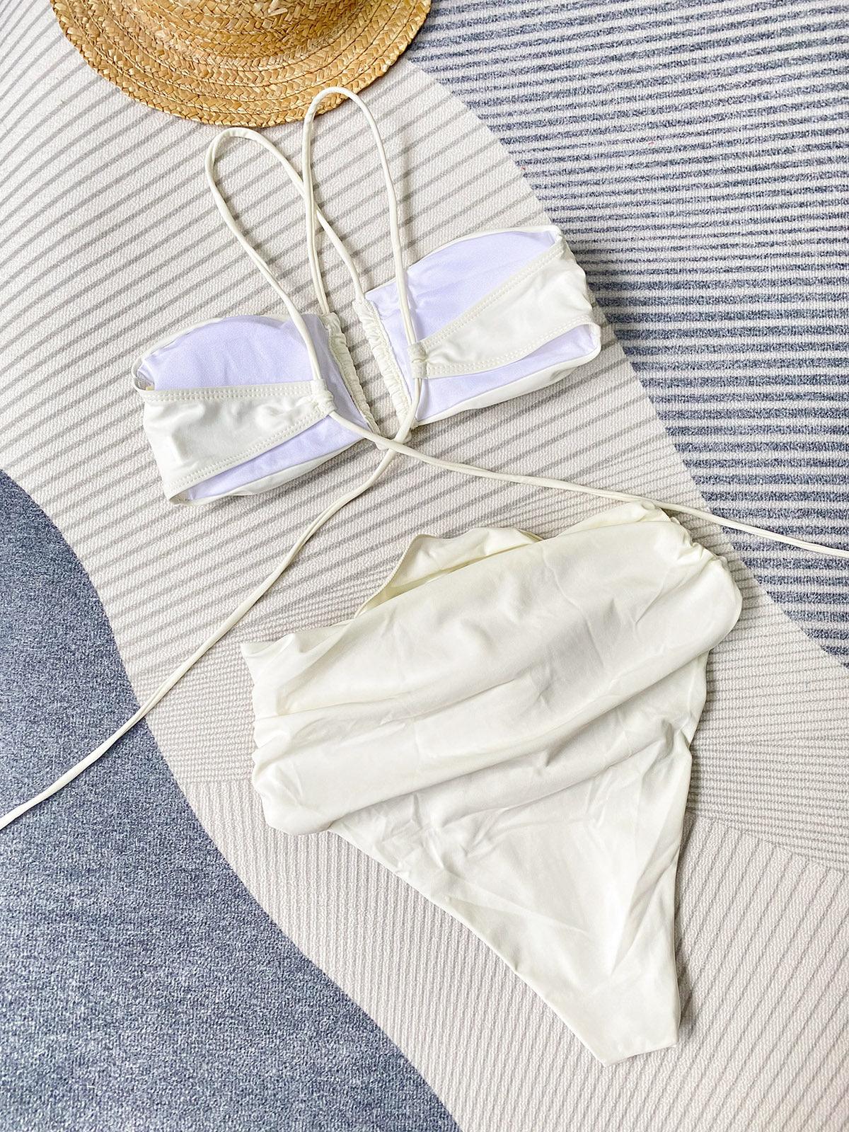 Maria - Elegante Strappy Bikini met Bloemdecoratie voor Dames