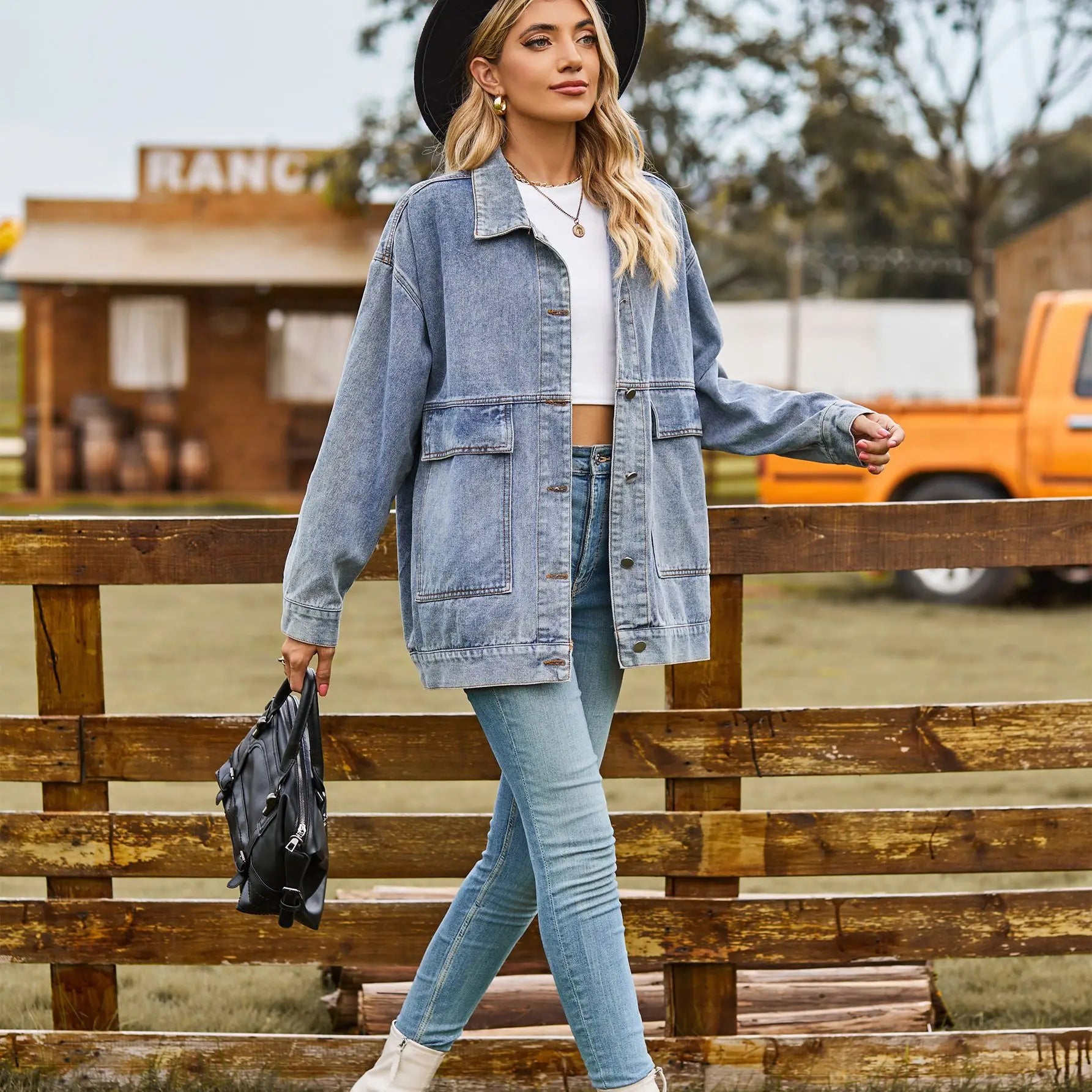 Oversized spijkerjas | Dames denim jas met utility details en relaxed fit