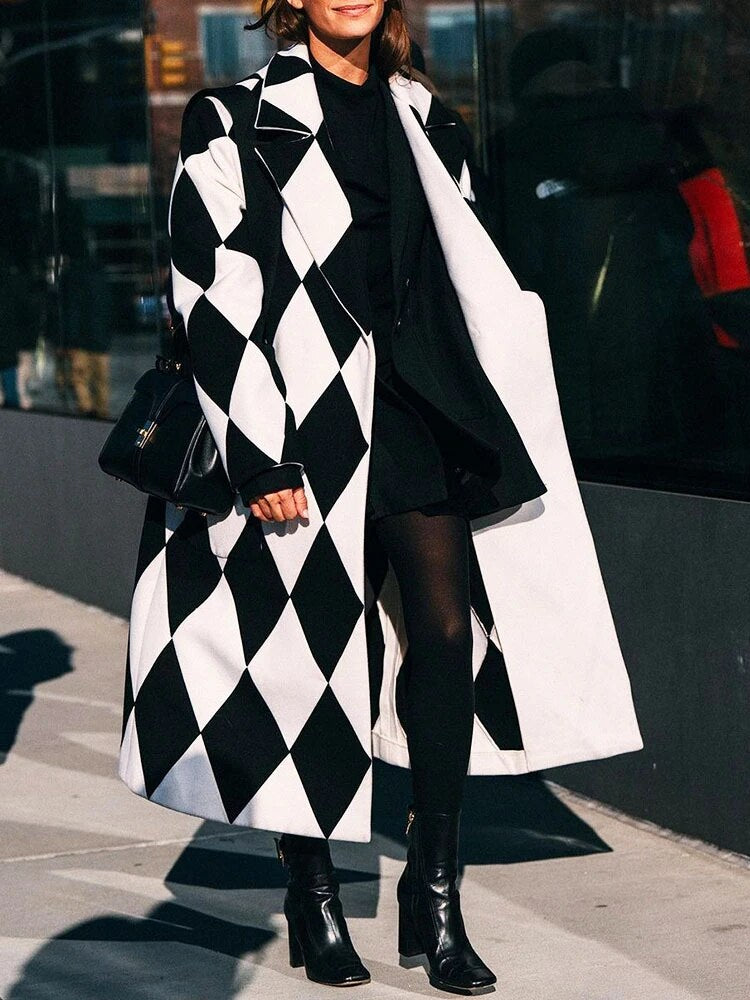 Dames Lange Mantel – Elegante Jassen van Katoen voor Elegante Gelegenheden