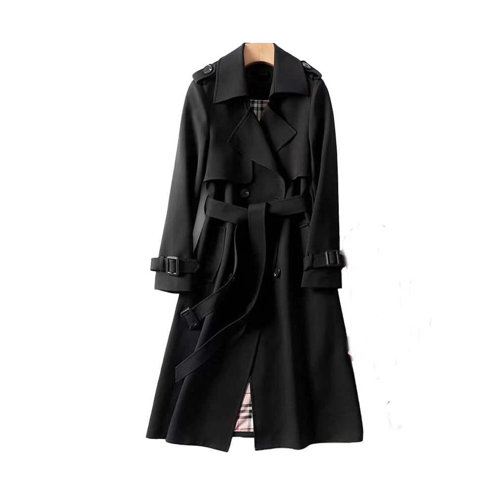 Dames Dubbelrijige Trenchcoat met Ceintuur – Klassiek, Tijdloze Jas