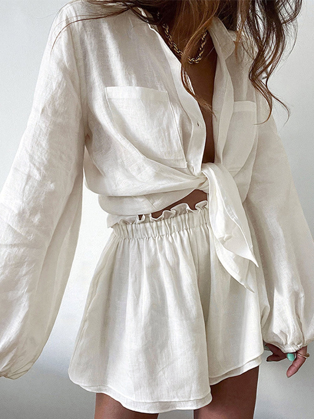 Platina | Tweedelige dames set met minimalistische stijl en ademende katoen-linnen mix