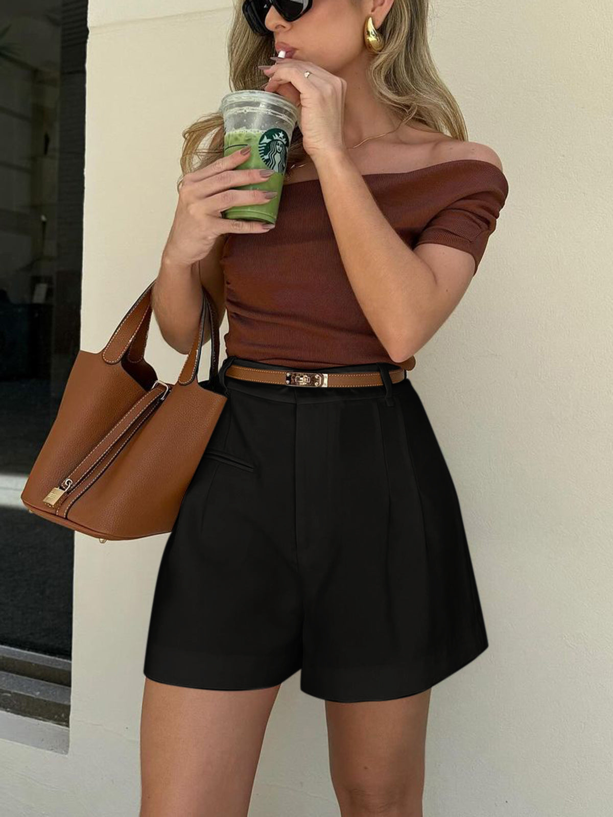 Dames High-Waisted Broek – Slim Fit met Plooien, Geschikt voor Dagelijks Gebruik en Werk