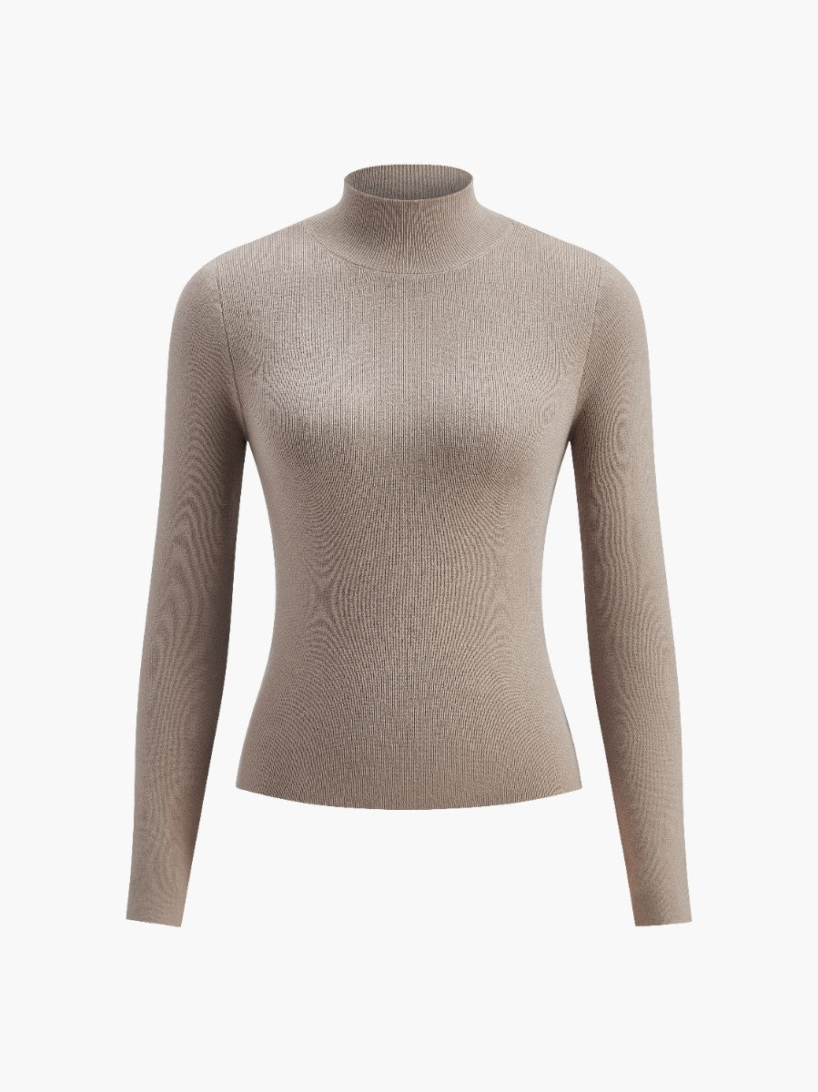 Dames Comfortabele Mock Neck Top – Effen, Casual voor Lente