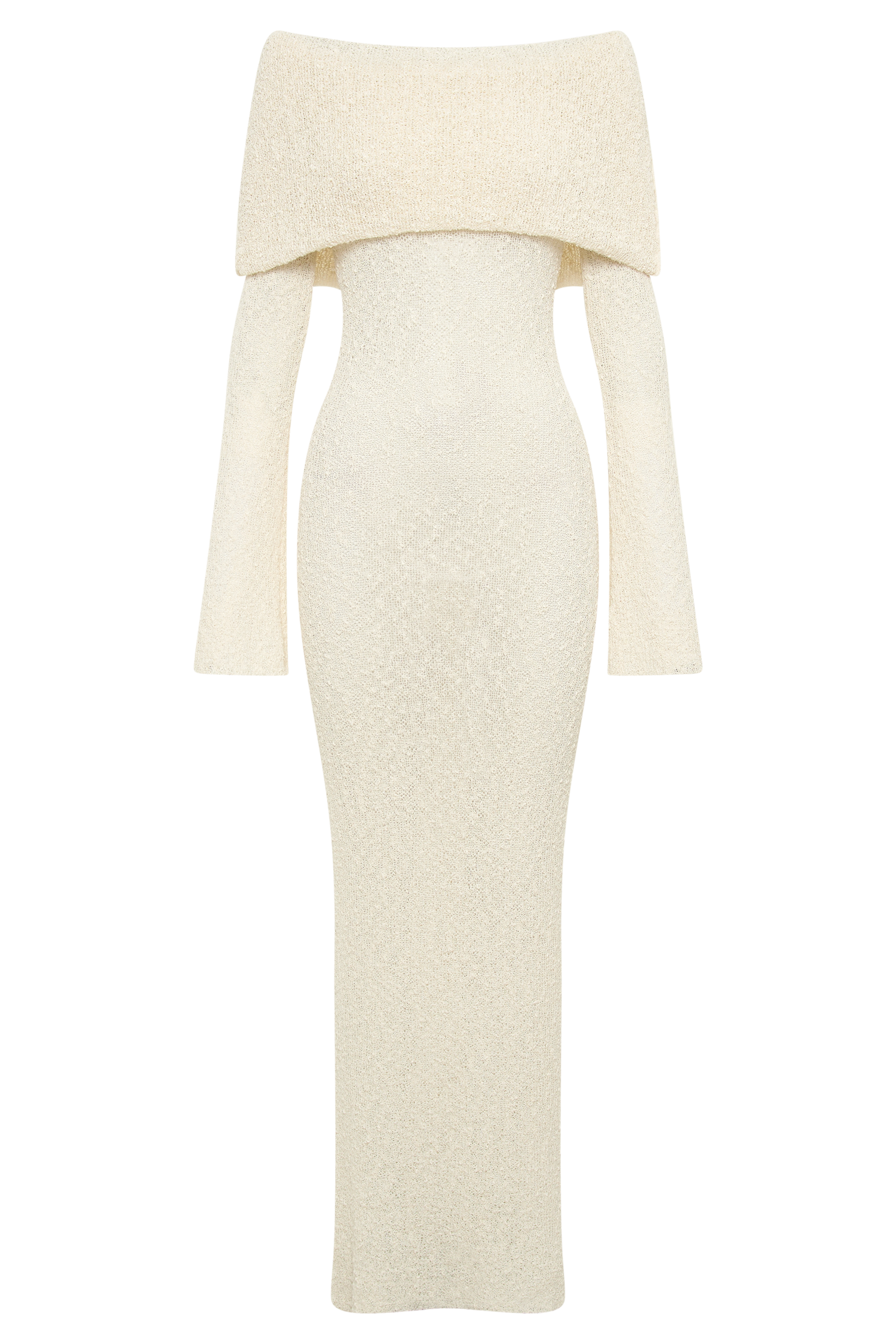 Valentina | Off Shoulder Boucle Maxi Jurk