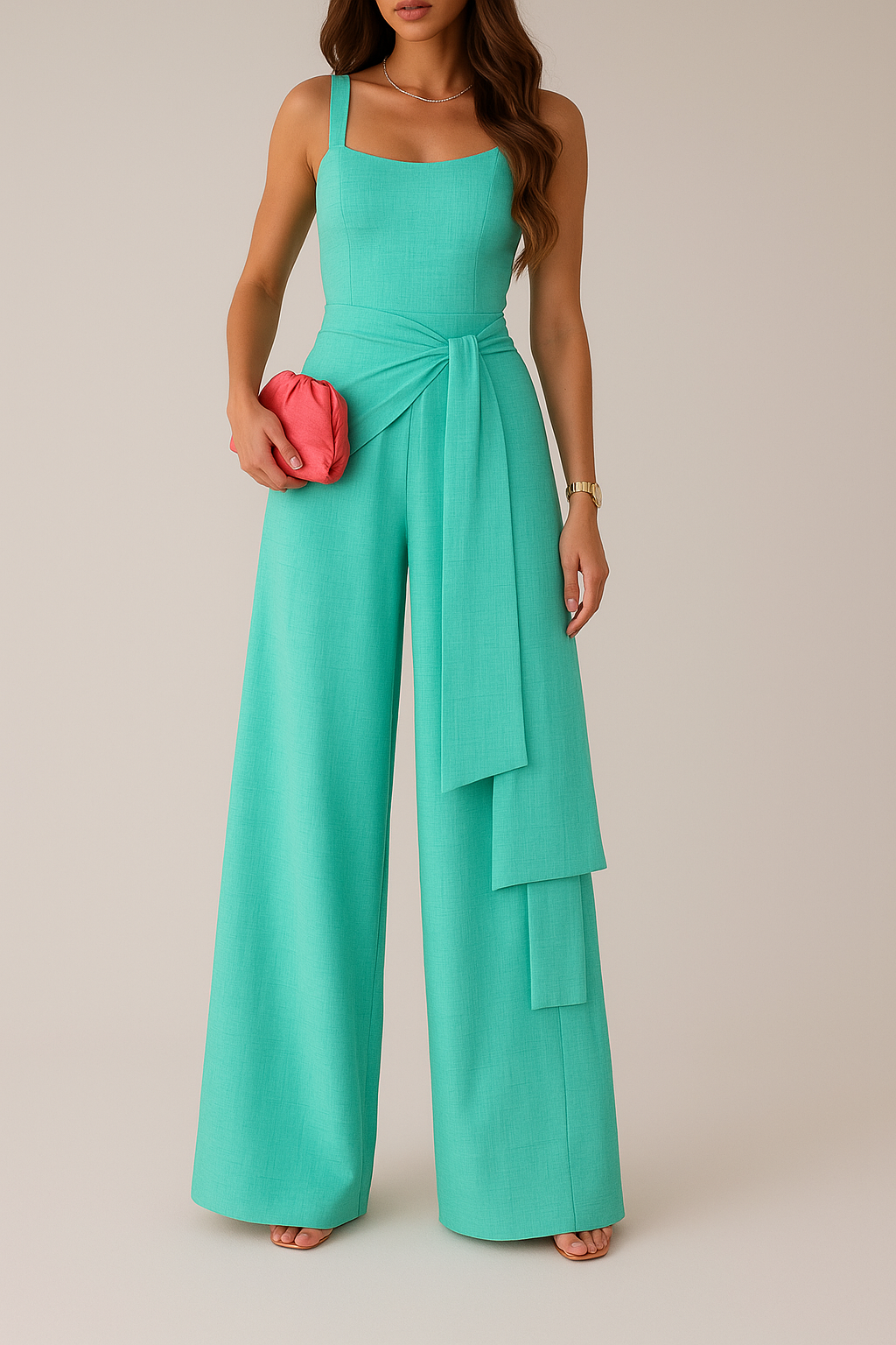 Grietje | Dames Jumpsuit – Elegante Pasvorm – Wijde Pijpen – Mouwloos