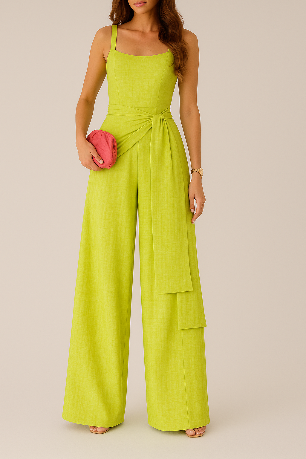 Grietje | Dames Jumpsuit – Elegante Pasvorm – Wijde Pijpen – Mouwloos