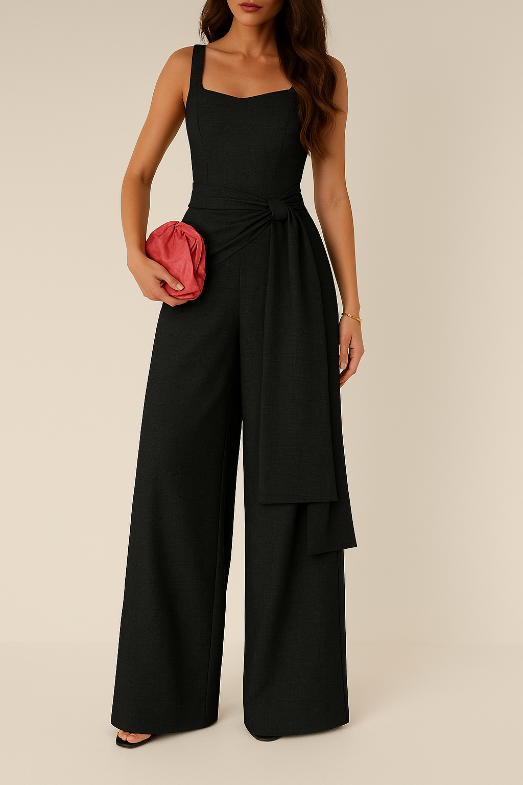 Grietje | Dames Jumpsuit – Elegante Pasvorm – Wijde Pijpen – Mouwloos