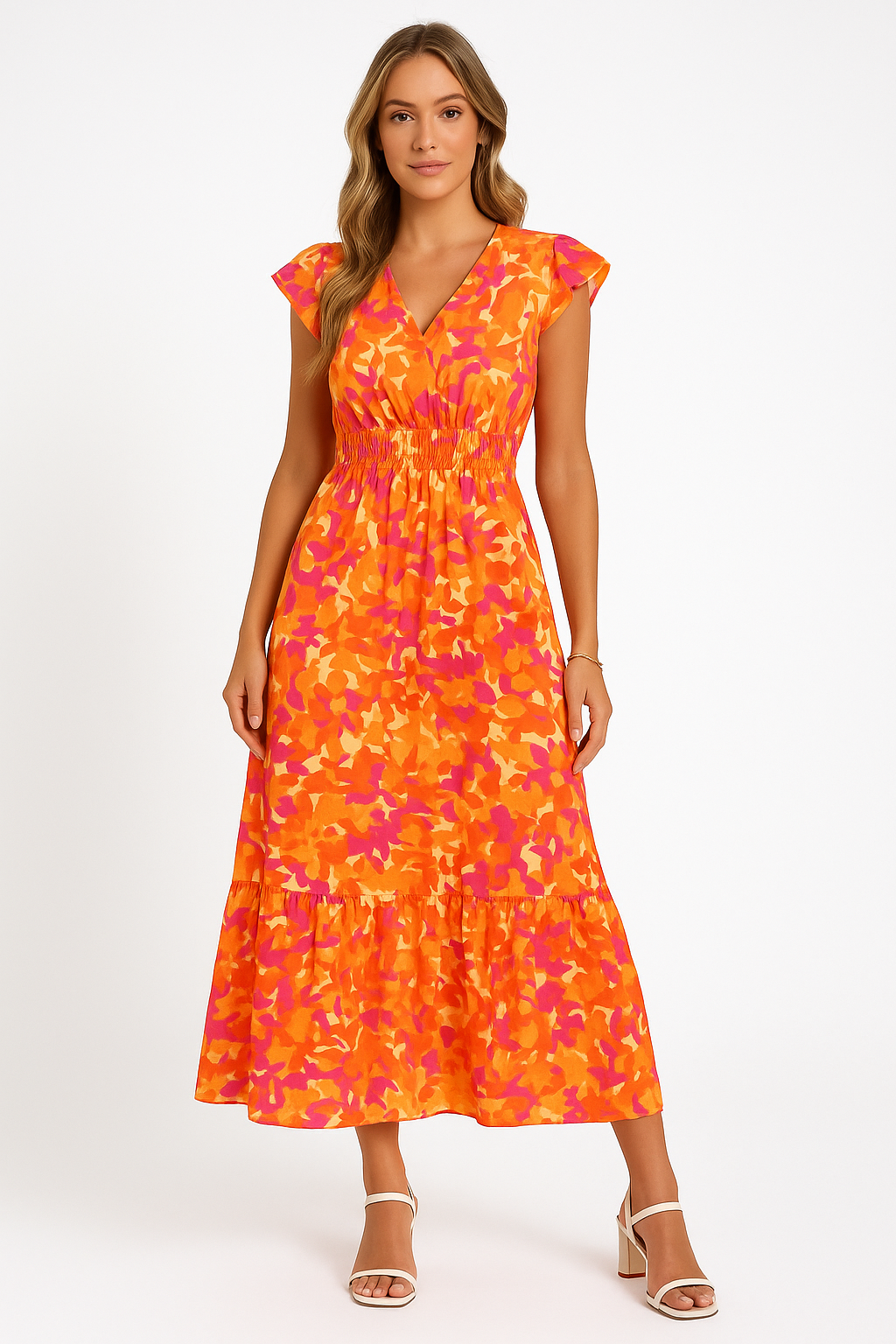 Emile | Dames Maxi Jurk – Mouwloos – Bloemenprint – V-Hals – Luchtige Pasvorm