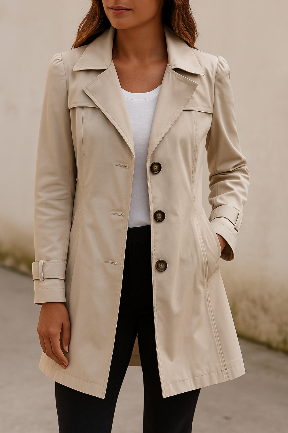 Dames Trenchcoat – Klassiek Design met Elegante Belijning voor Elke Gelegenheid