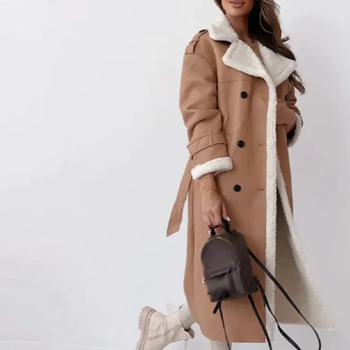 Elegante Winterjas | Dames jas van kasjmiermix met reverskraag en warme voering