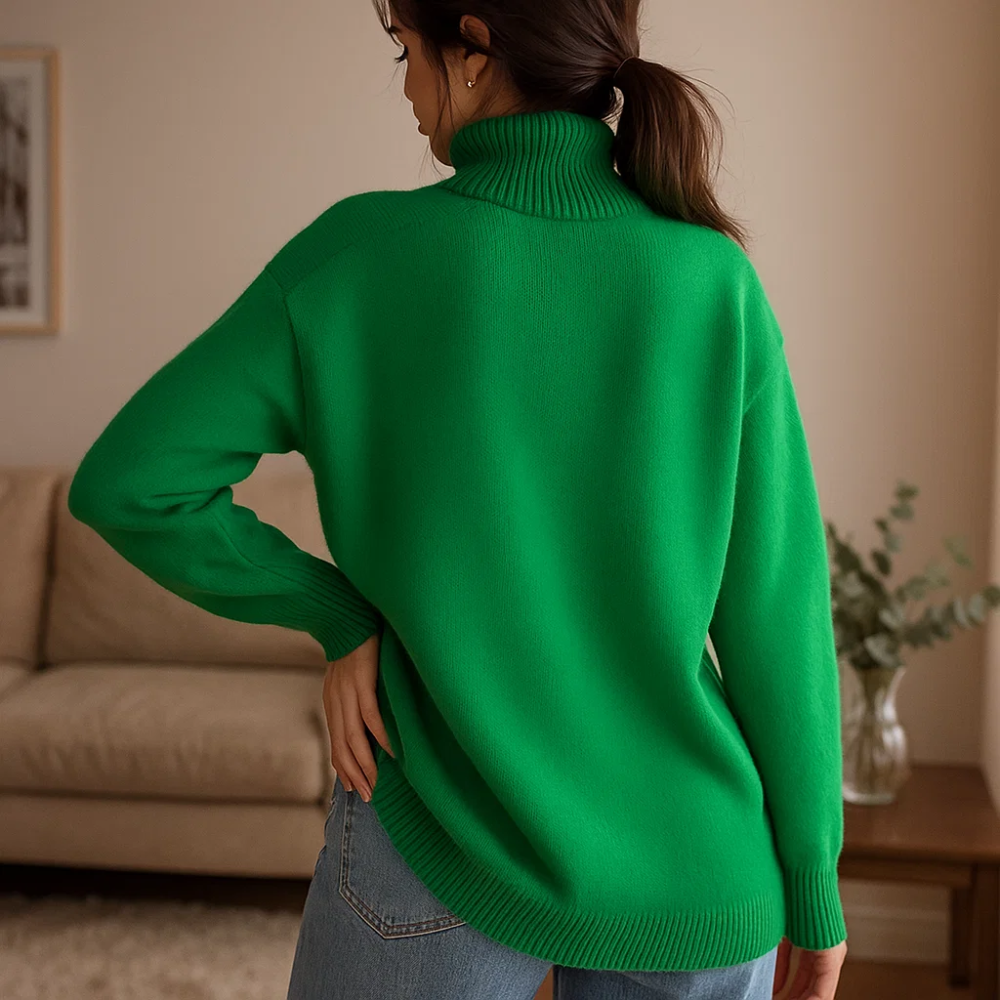 Dames Trui met Knopen – Effen Beige, Ronde Hals, Casual Knitwear voor Herfst en Winter