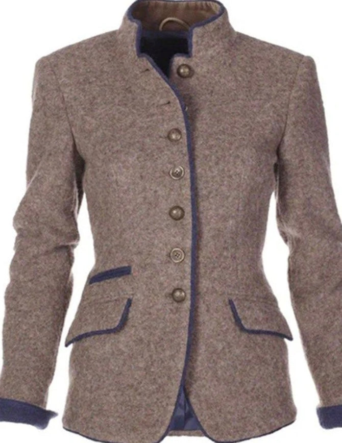 Elegante effen blazer met lange mouwen
