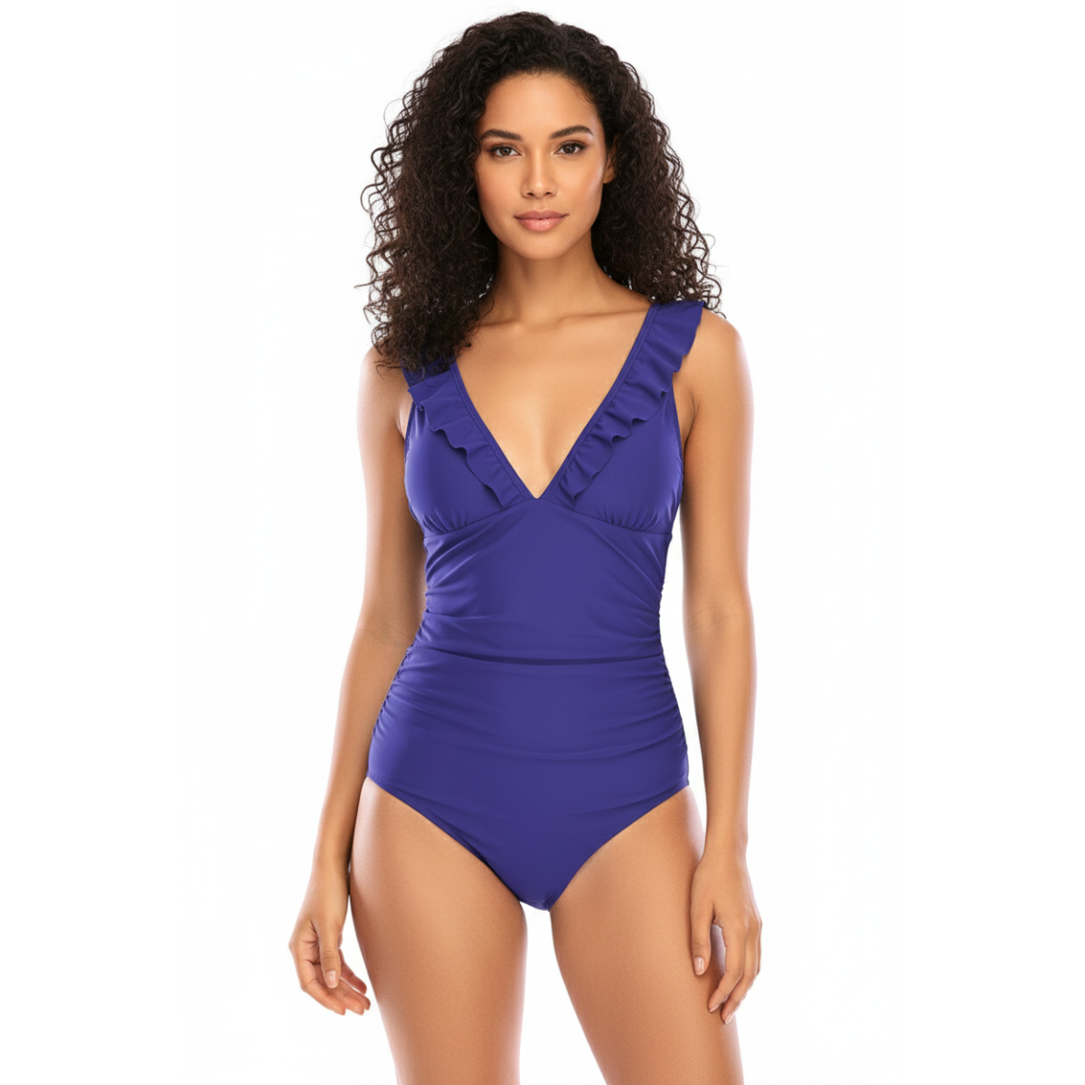 Elisa | Elegant V-Hals Badpak met Ruffle Details – Stijlvol & Flatterend