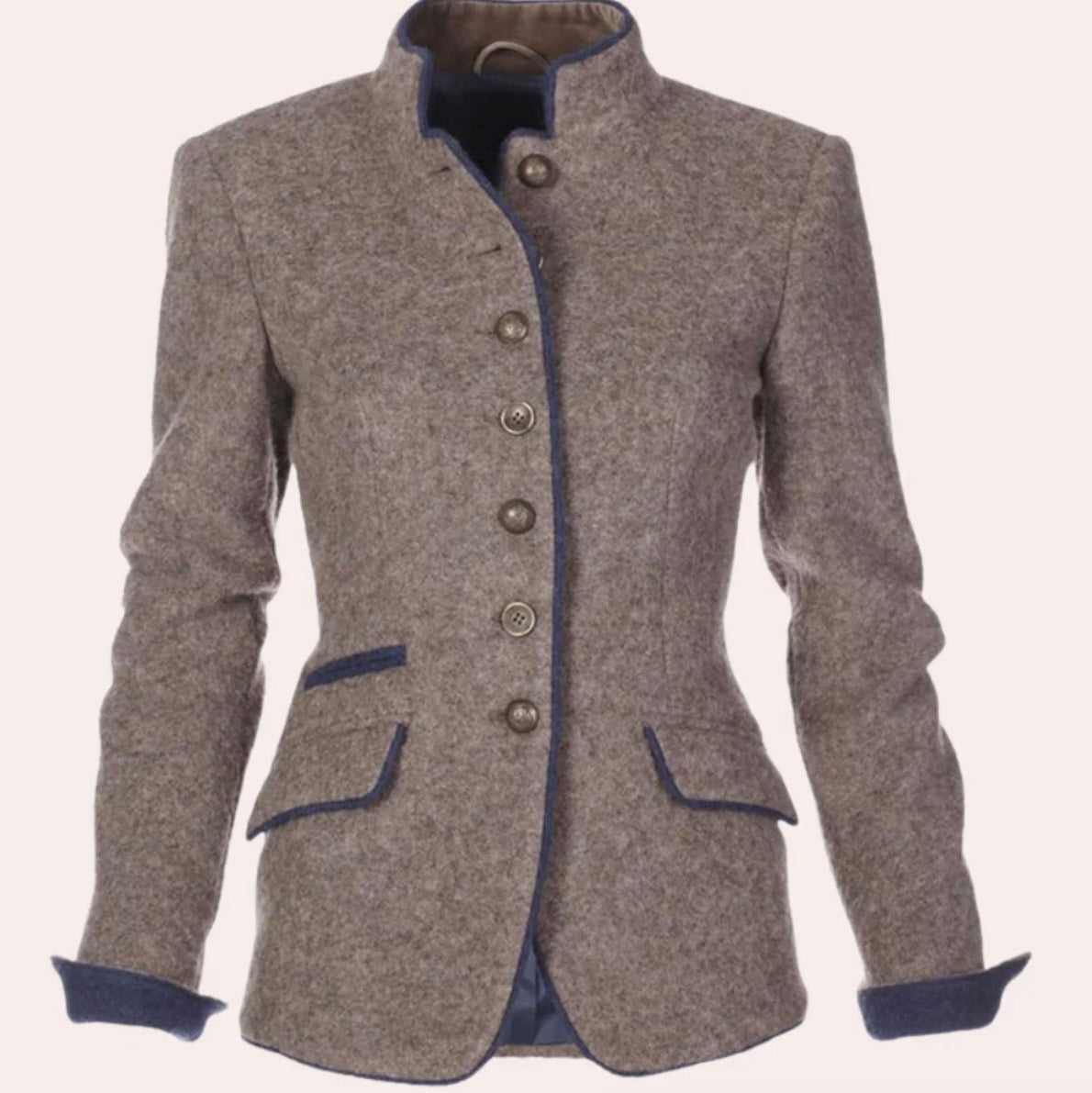 Kim Chique Dames Blazer | Comfortabele Pasvorm, Knoopsluiting, Beige